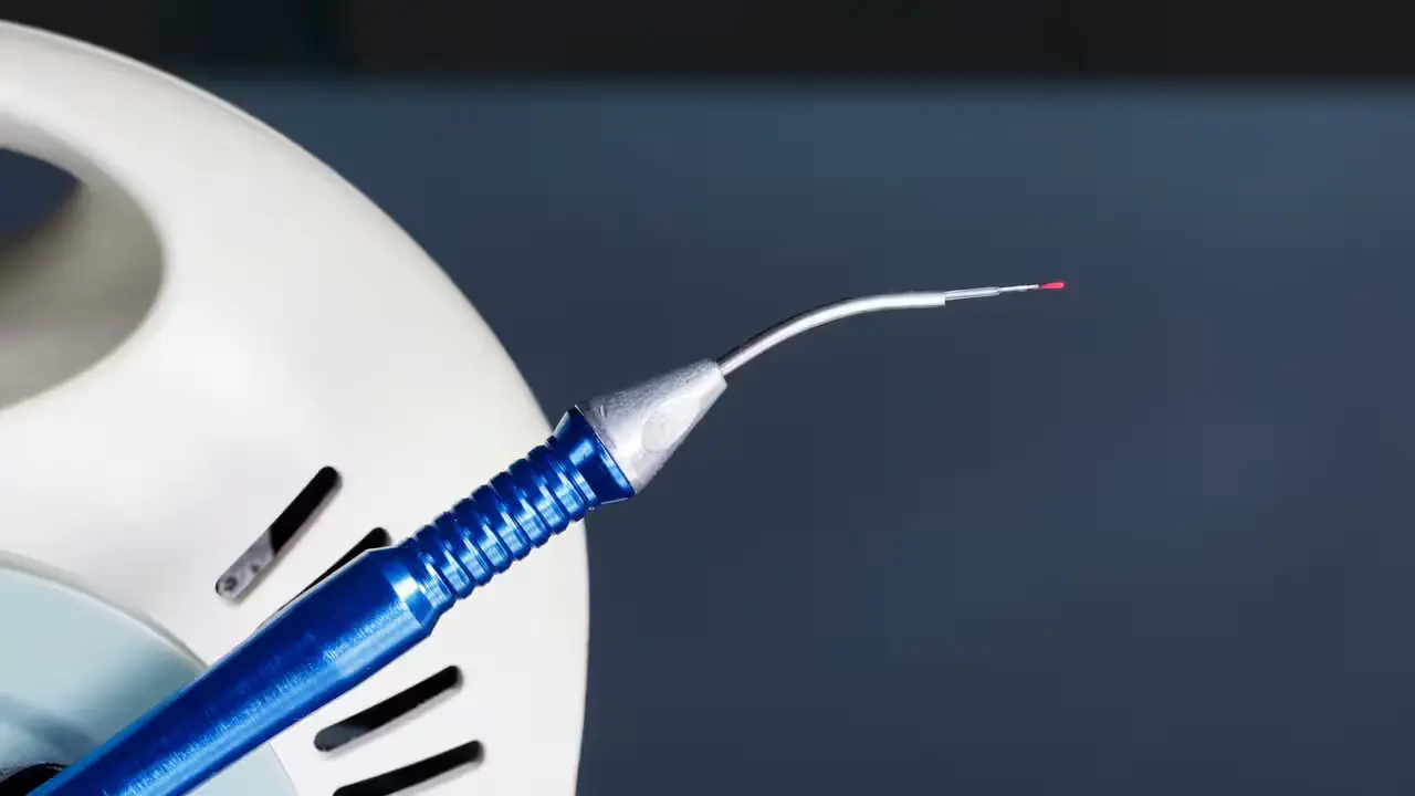 A dental laser handpiece