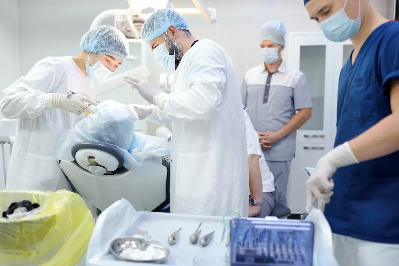 A clinical team reviewing imaging during a diagnosis
