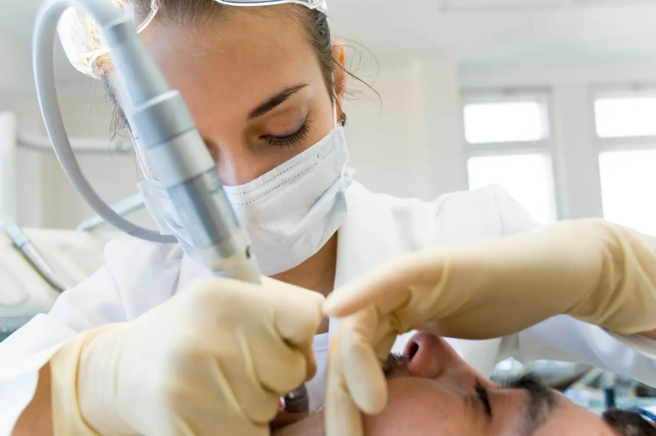 A relaxed patient being treated with sedation support